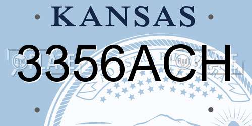 3356ACH Kansas License Plate