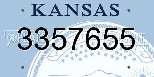 3357655 Kansas License Plate