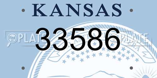 33586 Kansas License Plate