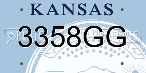 3358GG Kansas License Plate