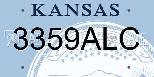 3359ALC Kansas License Plate