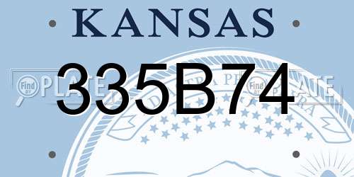 335B74 Kansas License Plate