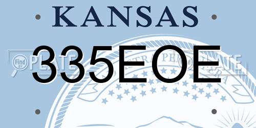 335EOE Kansas License Plate