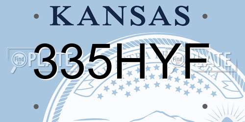 335HYF Kansas License Plate