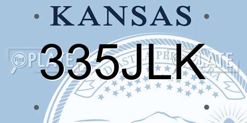 335JLK Kansas License Plate