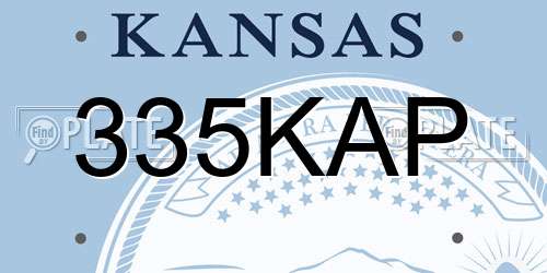 335KAP Kansas License Plate