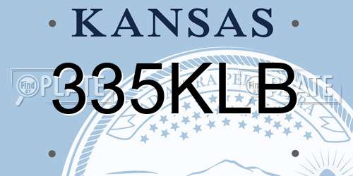 335KLB Kansas License Plate