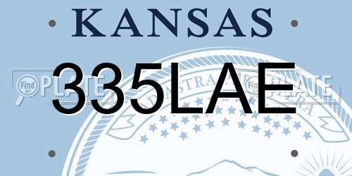 335LAE Kansas License Plate