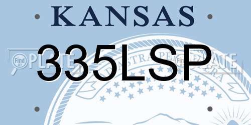 335LSP Kansas License Plate