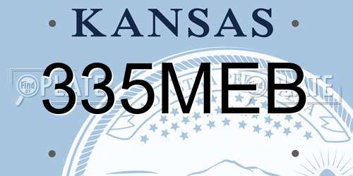 335MEB Kansas License Plate