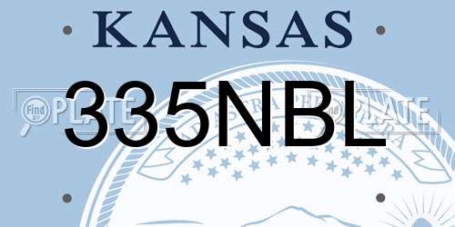 335NBL Kansas License Plate
