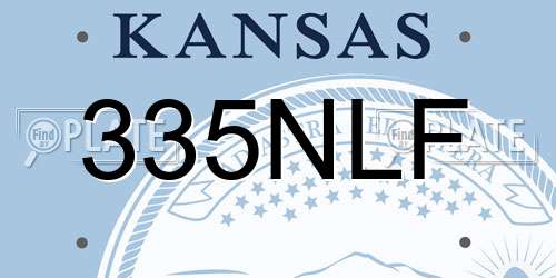 335NLF Kansas License Plate