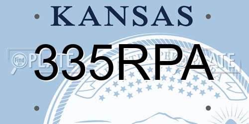 335RPA Kansas License Plate