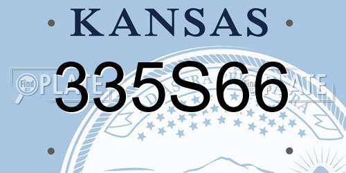 335S66 Kansas License Plate