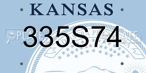 335S74 Kansas License Plate