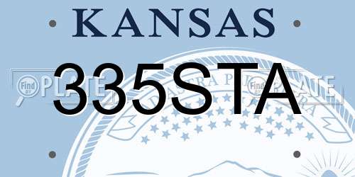 335STA Kansas License Plate