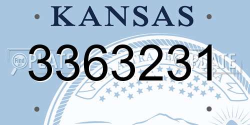 3363231 Kansas License Plate