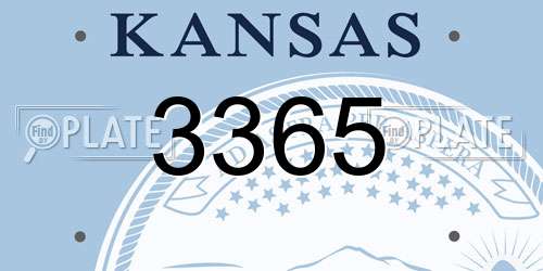3365 Kansas License Plate