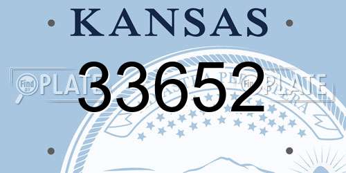 33652 Kansas License Plate