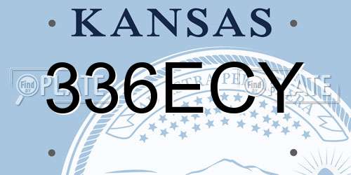 336ECY Kansas License Plate