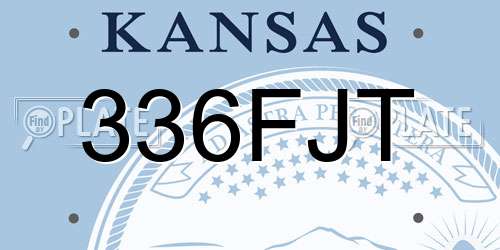 336FJT Kansas License Plate