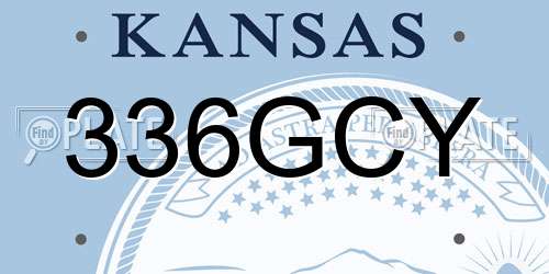 336GCY Kansas License Plate