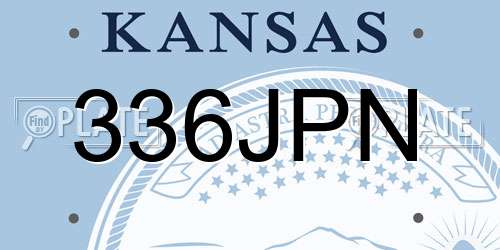336JPN Kansas License Plate