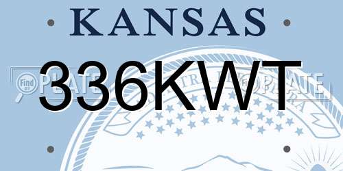 336KWT Kansas License Plate