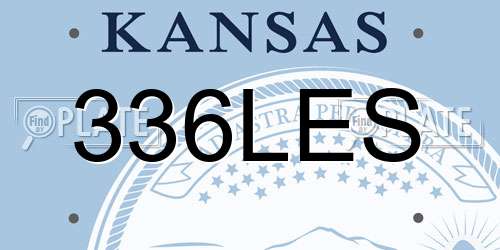 336LES Kansas License Plate