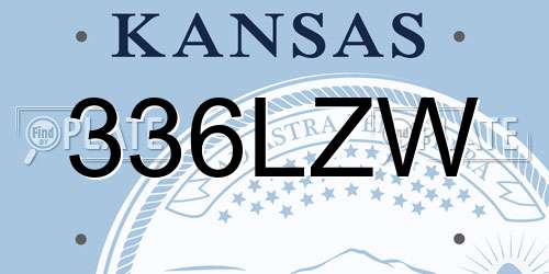 336LZW Kansas License Plate