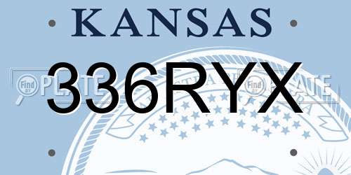 336RYX Kansas License Plate