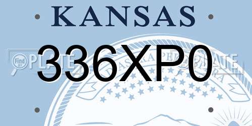 336XP0 Kansas License Plate