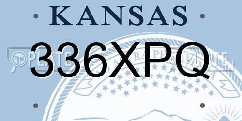 336XPQ Kansas License Plate
