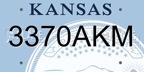 3370AKM Kansas License Plate