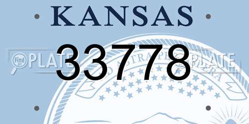 33778 Kansas License Plate