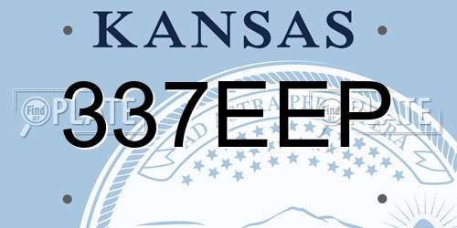 337EEP Kansas License Plate