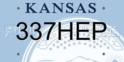 337HEP Kansas License Plate