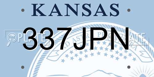 337JPN Kansas License Plate