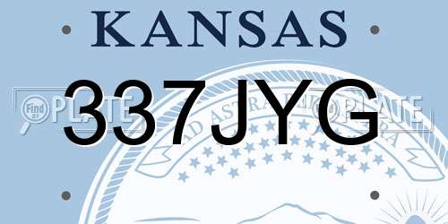 337JYG Kansas License Plate