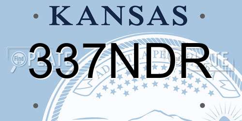337NDR Kansas License Plate