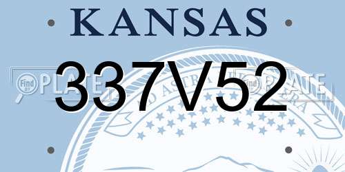 337V52 Kansas License Plate