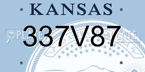 337V87 Kansas License Plate