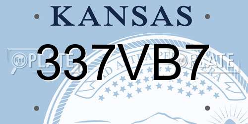 337VB7 Kansas License Plate
