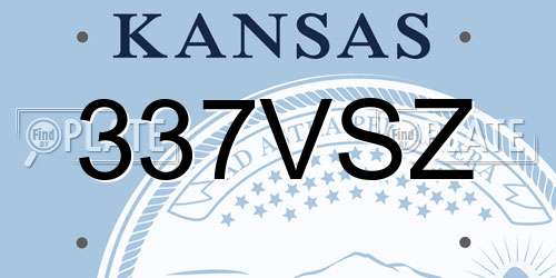 337VSZ Kansas License Plate