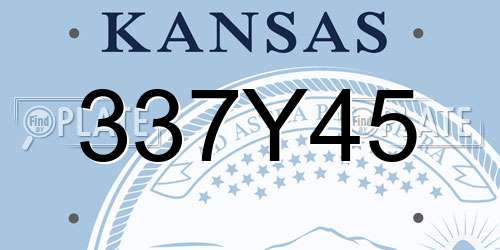 337Y45 Kansas License Plate