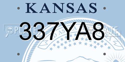 337YA8 Kansas License Plate