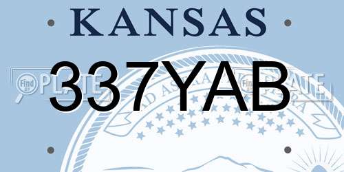 337YAB Kansas License Plate