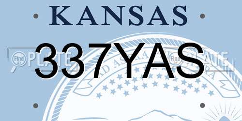 337YAS Kansas License Plate