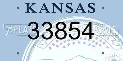 33854 Kansas License Plate