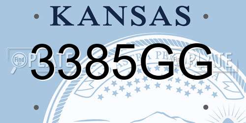 3385GG Kansas License Plate